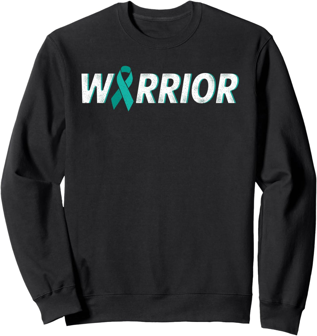 Warrior teal ribbon cervical cancer awareness Sweatshirt