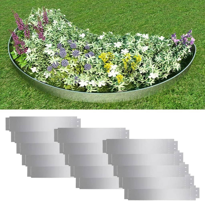 vidaXL 15x Rasenkante Verzinkt 100x20 cm Beetumrandung Beeteinfassung Mähkante, 15
