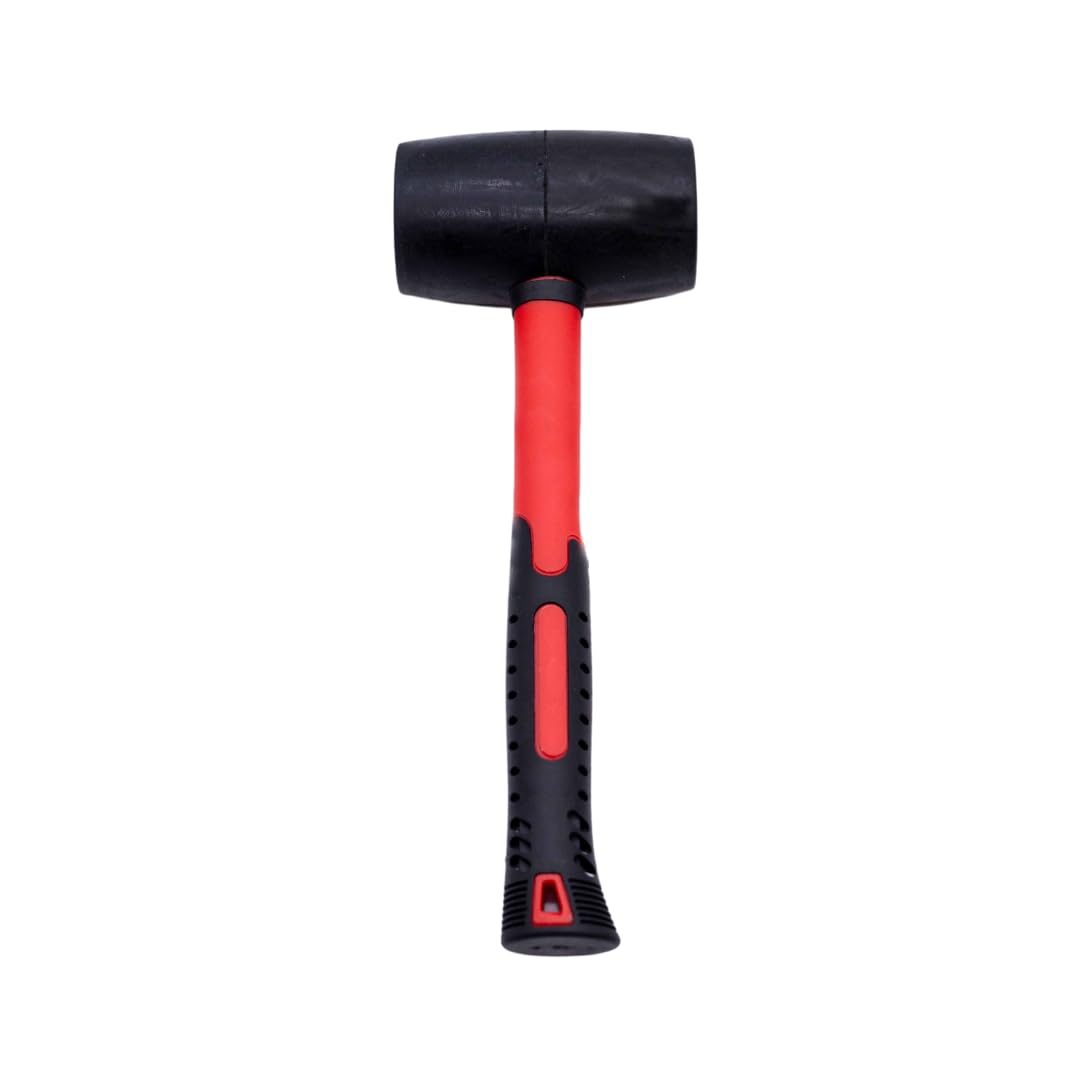 Toolzone Gummihammer, 907 g, Rot und Schwarz, Fiberglasgriff