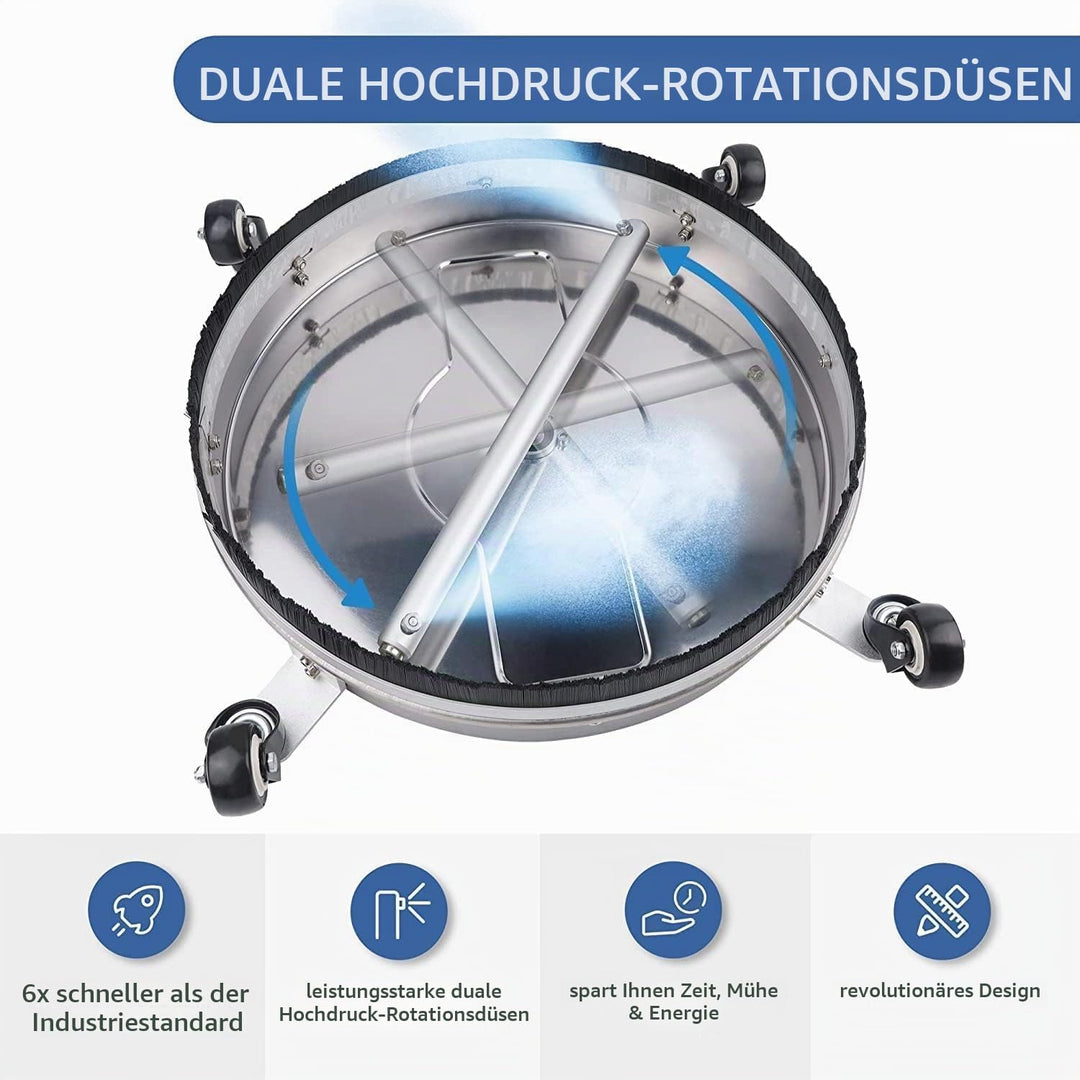 45cm 18" Hochdruckreiniger mit 4 Rädern, Edelstahlgehäuse und 1/4"-Schnellkupplung, Hochdruckreinige