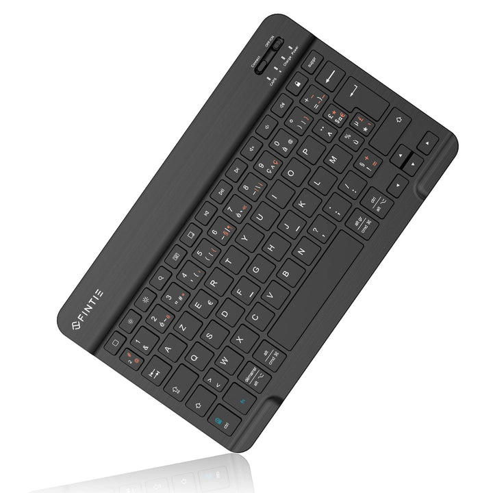 Fintie Ultra Dünn (4mm) Bluetooth Tastatur mit französischem Layout AZERTY für iPad/Samsung Galaxy T