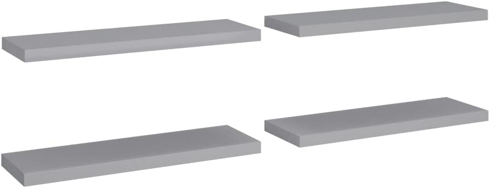 homiuse Schweberegale 4 STK. Grau 80x23,5x3,8 cm MDF Wand KüChenregal Regale FüR WäNde HäNgeregal Wa