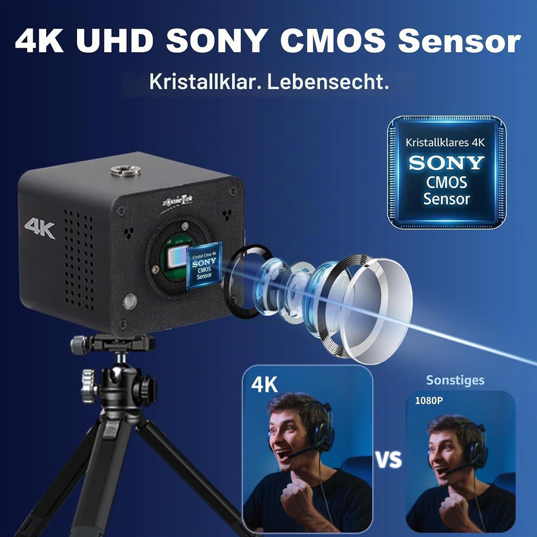 zowietek 4K NDI|HX3 POV-Boxkamera PoE, ZowieCam, gleichzeitiger HDMI- und SDI-Ausgang, RTSP/RTMP(s)/
