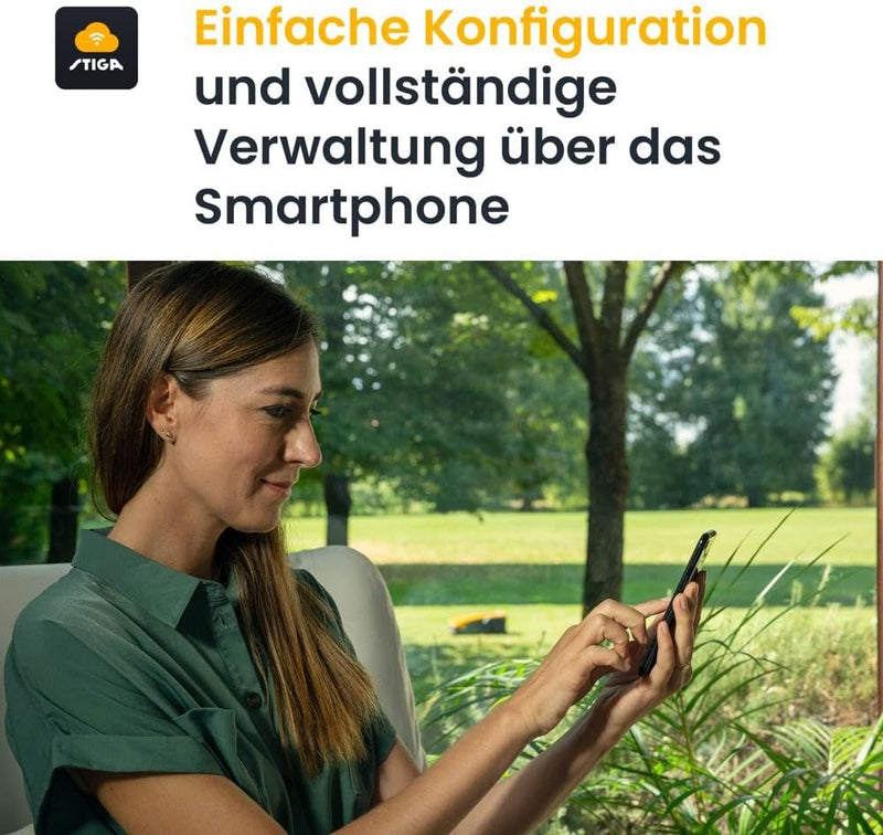 Autonomer Mähroboter, STIGA A500, Flächen bis zu 500m², arbeitet mit GPS-Technologie, Steigungen bis