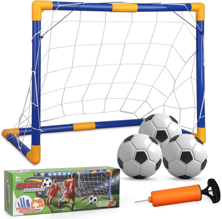 Fussball Tor Set für Kinder und Jugend, tragbare Fussball Tor Trainingsgeräte, Mini Netz mit Fussbal