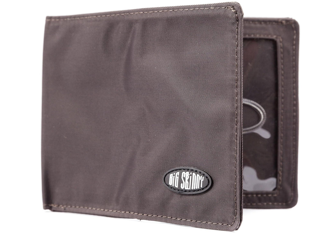 Big Skinny Herren Portemonnaie Super Skinny Bi-Fold Slim Wallet für bis zu 30 Karten Braun, Braun