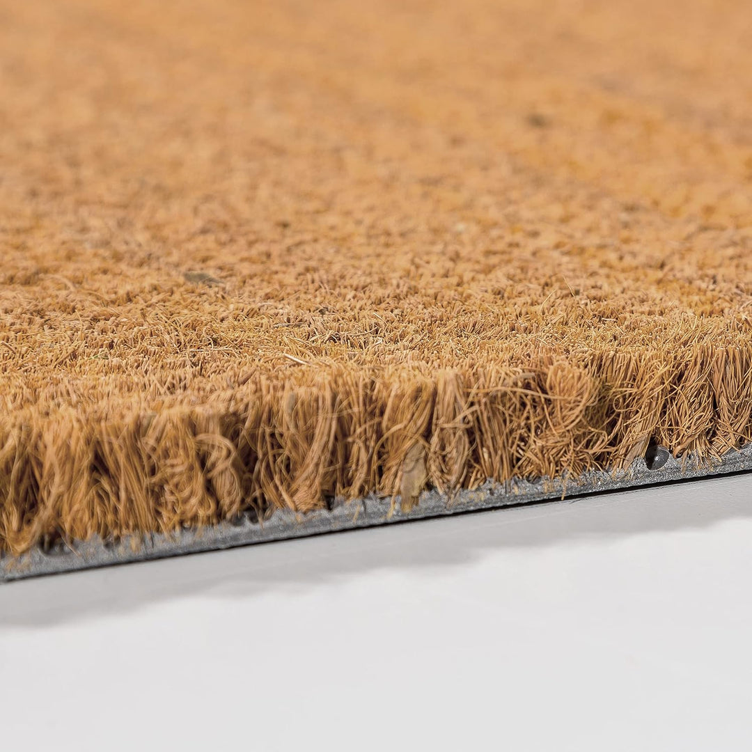 Carpido rutschfeste Kokosmatte - 60 x 90 cm Halbrund Natur - Nachhaltige Naturfaser für den überdach