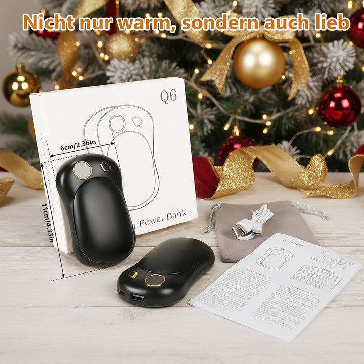 OKYUK Handwärmer 2 Pack, Magnetisches Handwärmer Elektrisch Wiederaufladbar mit 5000 mAh Akkukapazit
