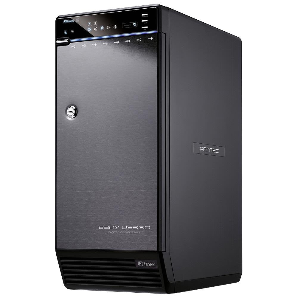 FANTEC Qb-X8US3-6G Externes 8-fach Festplattengehäuse (für 8x 8, 89 cm (3, 5 Zoll) SATA Festplatten,