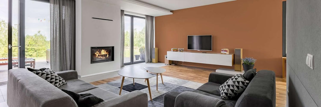 New Walls Premium Wandfarbe Orange, Kupfer Liquid Luxury Dispersionsfarbe für Innenräume – 1 L 1000