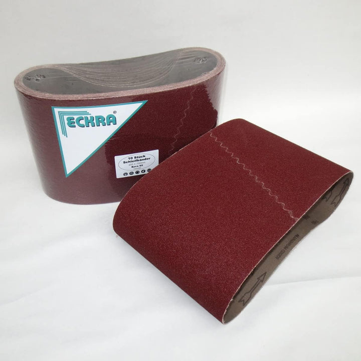 ECKRA 1242 10 Schleifbänder Gewebe 200 x 750mm P120, Rotbraun