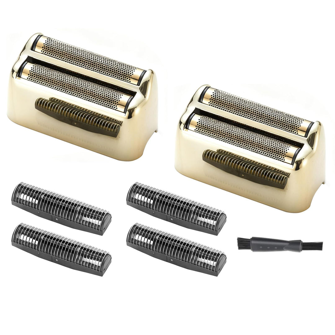 2 PCS Shaver Kopf und 4 Pcs Doppelfolie mit 1 Bürste Kompatibel mit BaByliss PRO Doppelfolienrasiere