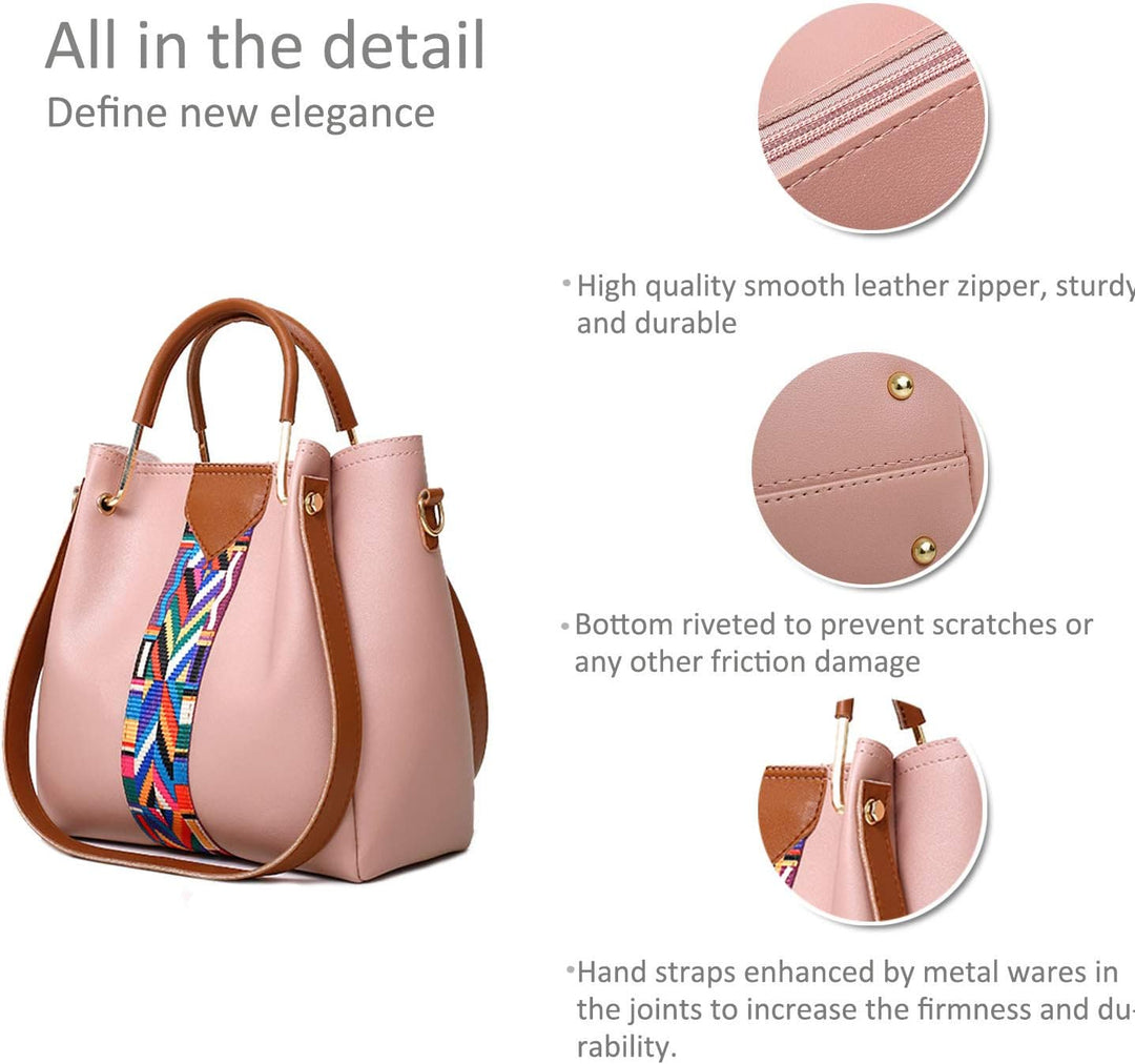 NICOLE & DORIS Damen Handtaschen Umhängetaschen 4 Stück Handtaschen für Damen Top-Griffe Schultertas