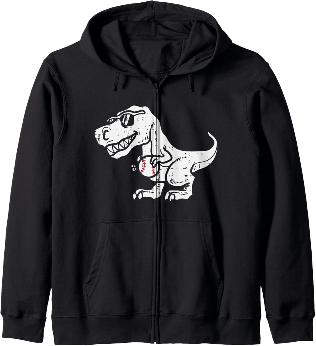 Trex Dinosaur Baseball Cute Sports Catcher Player Kids Boys Kapuzenjacke