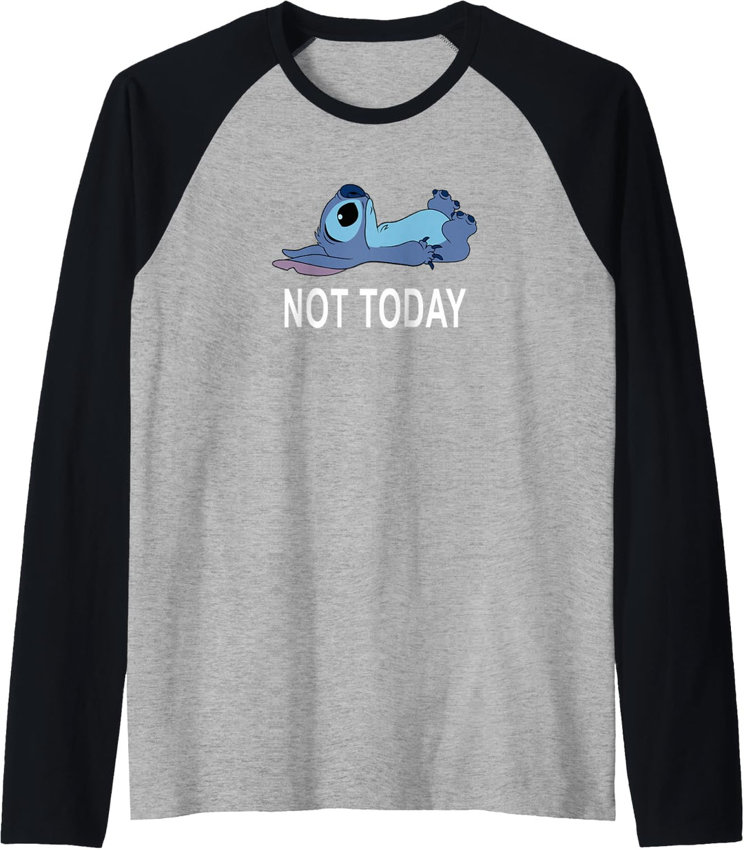 Disney Lilo &amp; Stitch Laying Down Staring Up Not Today Raglan