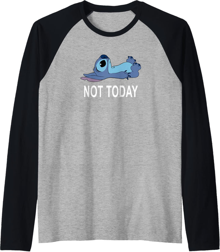 Disney Lilo &amp; Stitch Laying Down Staring Up Not Today Raglan