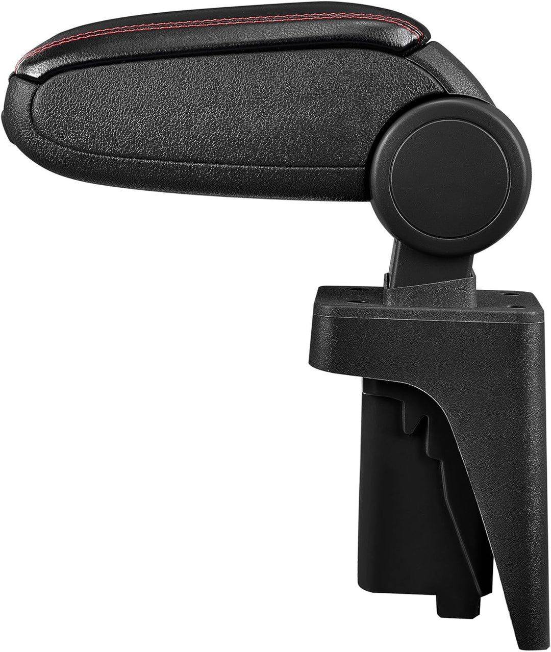 Mittelarmlehne Armauflage mit Staufach gepolstert schwarz Kunst Leder mit roten Nähten