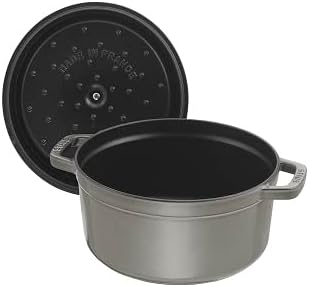 STAUB Gusseisen Bräter/Cocotte, Rund 28 cm, 6,7 L, Aromaregen Funktion, Für alle Herdarten geeignet,