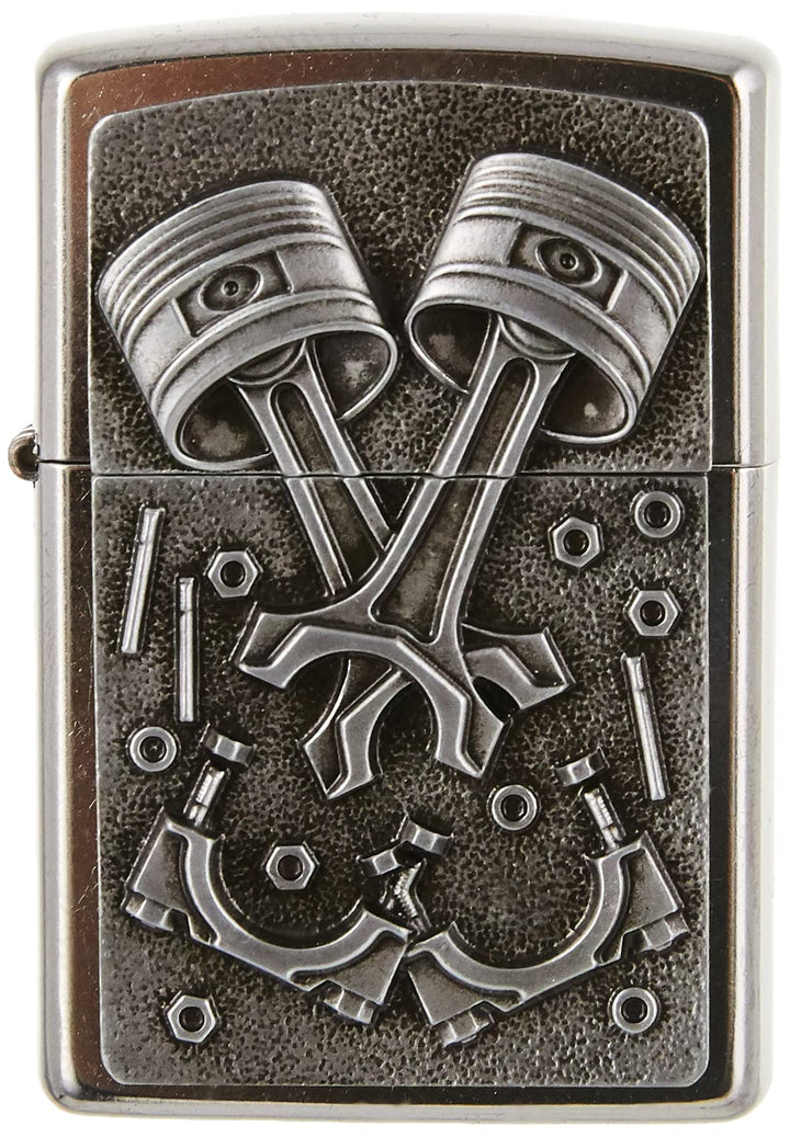 Zippo Feuerzeug 2003987 Engine Parts Benzinfeuerzeug, Messing, Edelstahloptik, 1 x 3,5 x 5,5 cm, 1 x