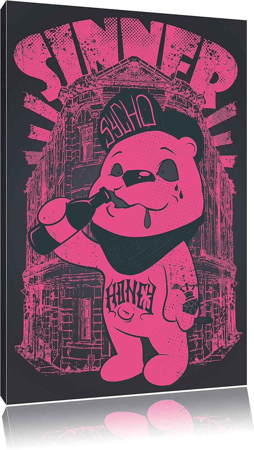 Pixxprint Sinner Black Bild auf Leinwand, XXL riesige Bilder fertig gerahmt mit Keilrahmen, Kunstdru