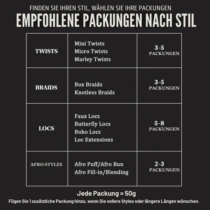 FASHION IDOL Afro Kinkys Bulk Echthaar für Dreadlock Extensions 40CM 3 Packungen 150 Gramm natürlich