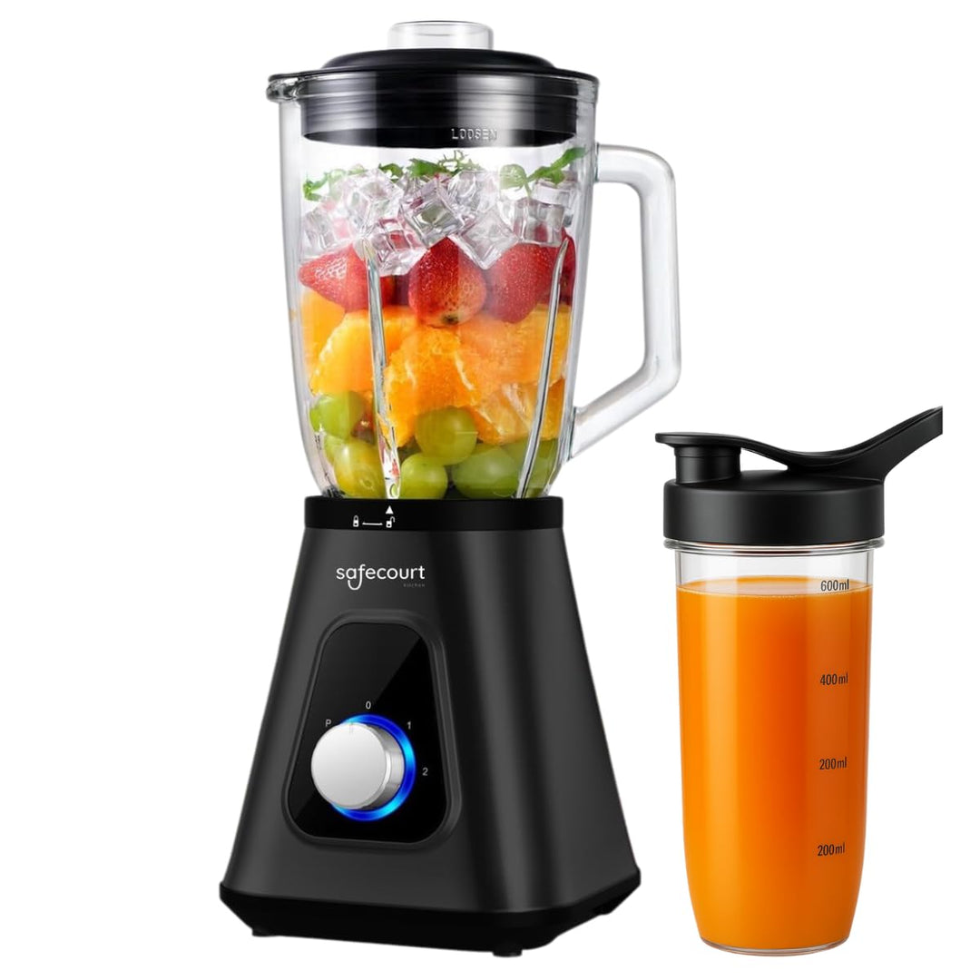 Safecourt Standmixer – Kraftvoller Smoothie Maker, Blender & Mixer [1200W & 1,5L Glasbehälter] – für