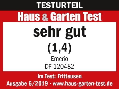 Emerio 3.0L Öl-Fritteuse mit Kaltzonen Technologie, "sehr gut 1.4" getestet von Haus &amp; Garten 06/201