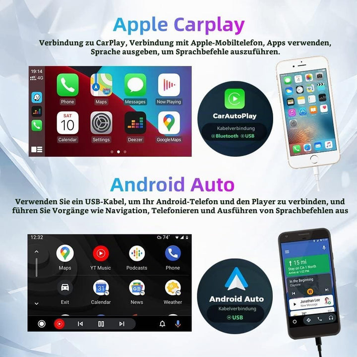 Podofo Autoradio 1 Din mit Apple Carplay Android Auto 7-Zoll Auto Stereo Radio mit Einziehbarem Bild