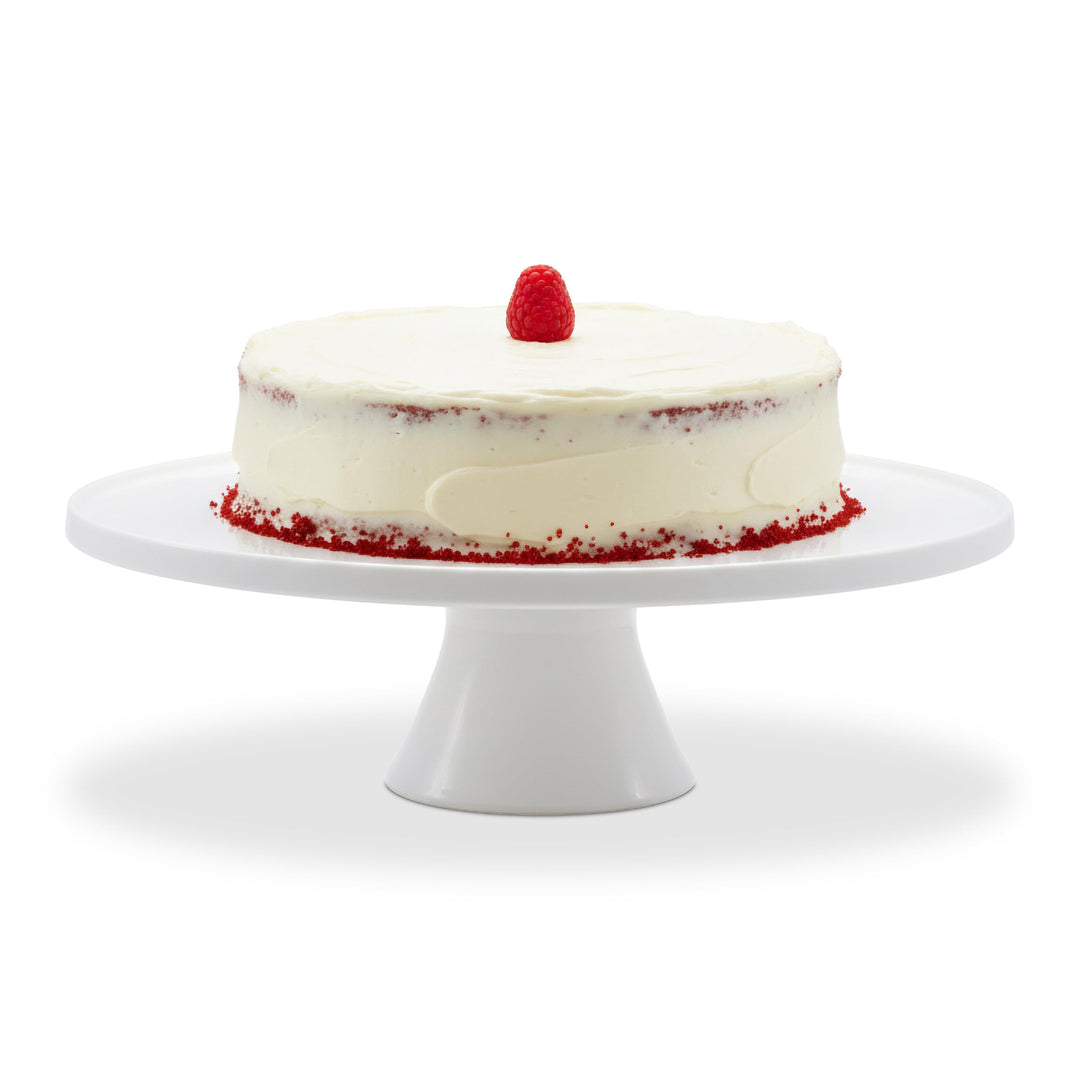 Relaxdays Tortenplatte mit Fuss, Keramik, HxD: 10 x 32 cm, Servierplatte Torten &amp; Kuchen, runder Tor