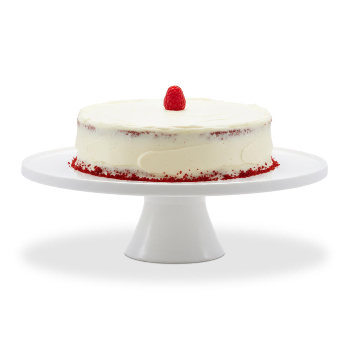 Relaxdays Tortenplatte mit Fuss, Keramik, HxD: 10 x 32 cm, Servierplatte Torten &amp; Kuchen, runder Tor