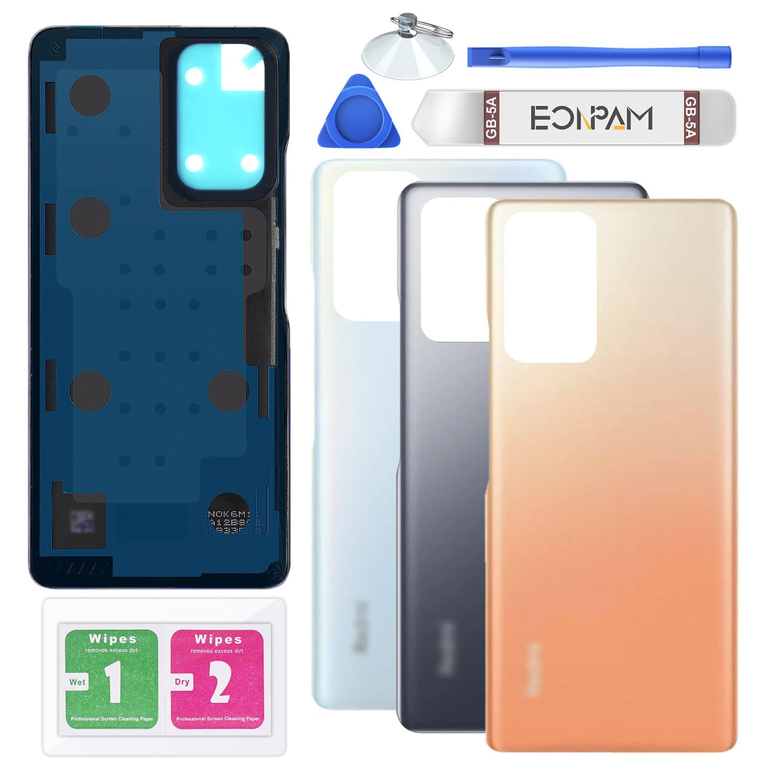 Eonpam Akkudeckel für Xiaomi Redmi Note 10 Pro Rückseite Glas Original Backcover Back Glas Ersatz mi