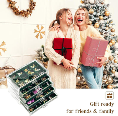 ProCase Acryl Schmuck Organizer Schmuckschatulle für Damen Durchsichtige Schmuckaufbewahrung Schmuck