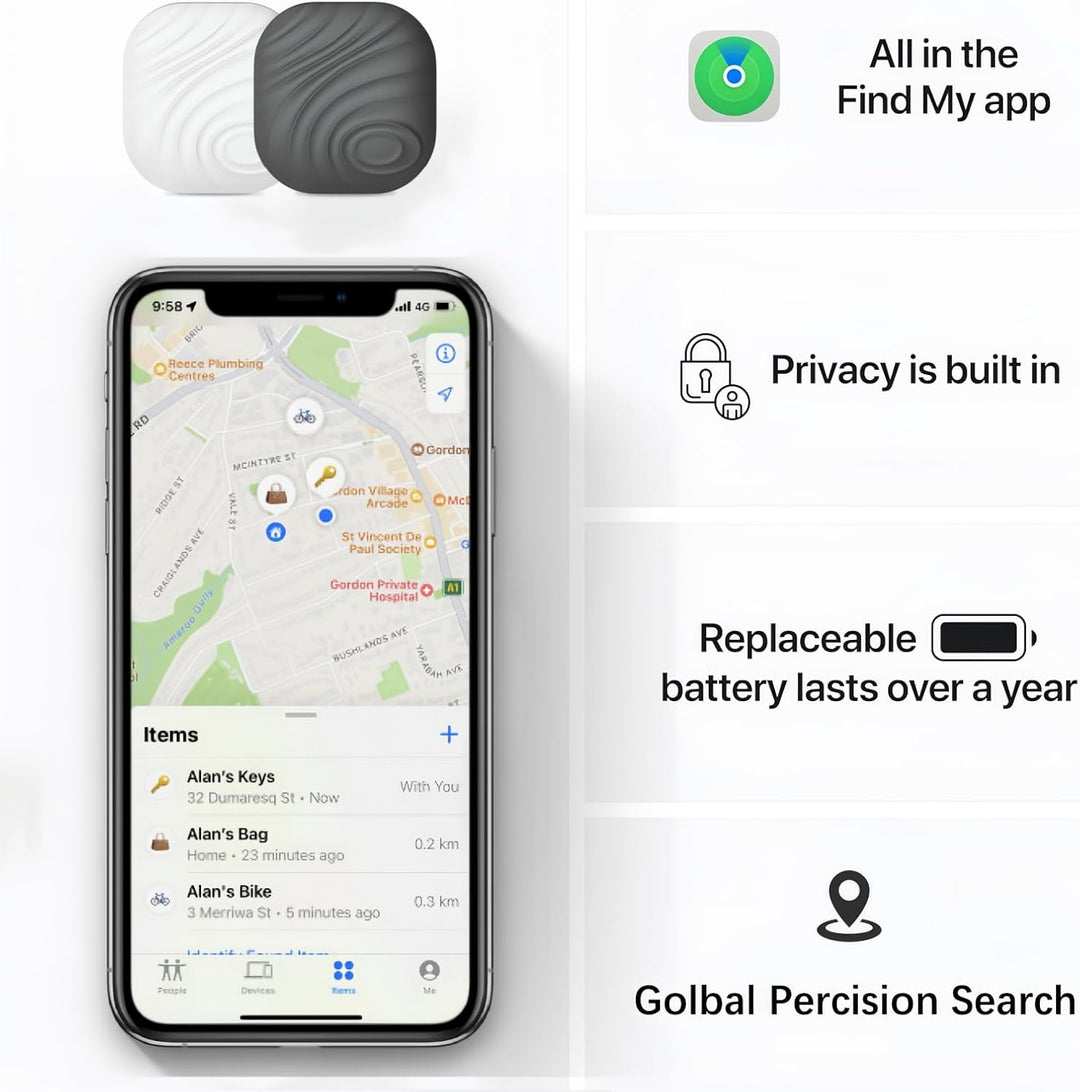 Air Tags Schlüsselfinder Smart Finder 4er Pack（IOS NUR）- Funktioniert mit Wo ist? - Schlüssel Finden