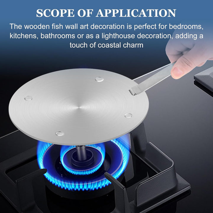GOMETY Universal Induktion Adapterplatte Ø 24 cm, Induktionsadapter mit Abnehmbarem Griff, Edelstahl
