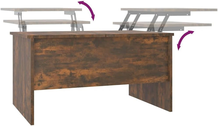 vidaXL Couchtisch Höhenverstellbar Kaffeetisch Wohnzimmertisch Beistelltisch Sofatisch mit Stauraum