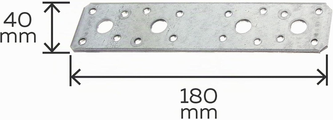 Alberts 846374 Flachverbinder | sendzimirverzinkt | 180 x 40 mm | 50er Set 180 x 40 mm / 50 Stk. Sin