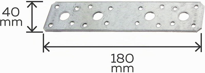Alberts 846374 Flachverbinder | sendzimirverzinkt | 180 x 40 mm | 50er Set 180 x 40 mm / 50 Stk. Sin