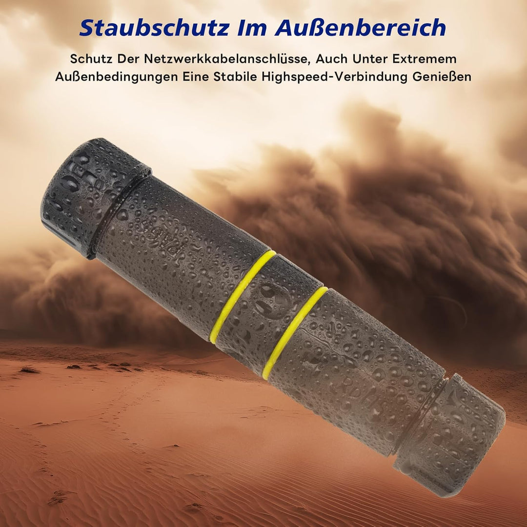 2X RJ45 Kupplung Outdoor IP68 Wasserdicht, Cat7 LAN Verbinder Geschirmt, Werkzeuglos, Ethernet Kabel