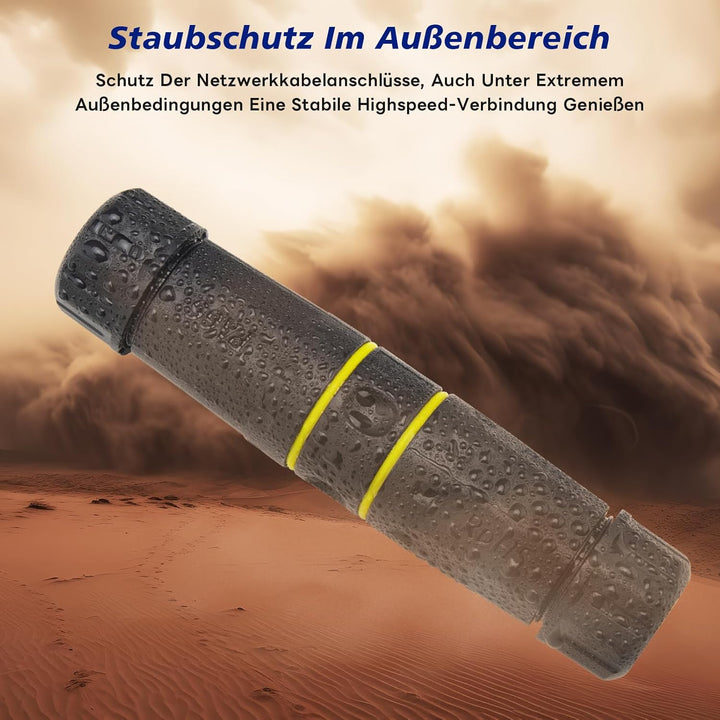 2X RJ45 Kupplung Outdoor IP68 Wasserdicht, Cat7 LAN Verbinder Geschirmt, Werkzeuglos, Ethernet Kabel