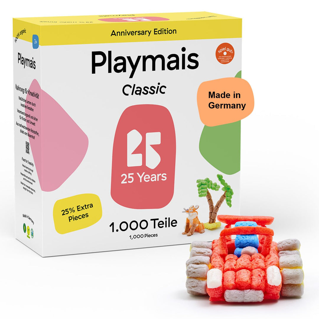 Playmais Anniversary Box 2025 | 1000 Teile | Bastelset | natürliches Spielzeug | inkl. Schwämmchen,