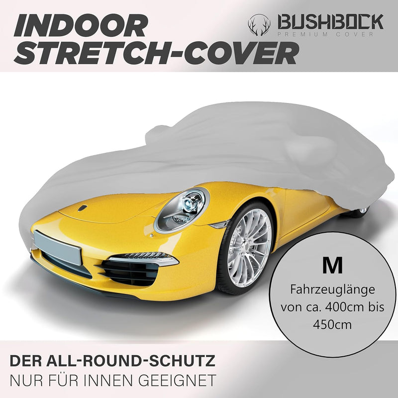 BUSHBOCK® Premium Autoabdeckung Indoor für Porsche o.ä. - Satin Schutzhülle Stoff - Abdeckplane Auto