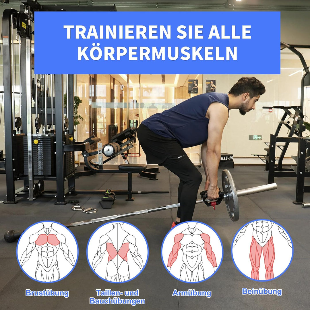 HXD-ERGO Doppel D Rudergriff, Parallelgriff Latzug für Klassische Ruderübungen, Seilzug Griffe Fitne
