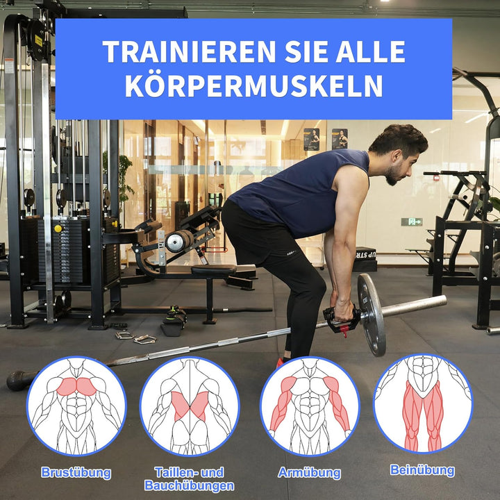 HXD-ERGO Doppel D Rudergriff, Parallelgriff Latzug für Klassische Ruderübungen, Seilzug Griffe Fitne
