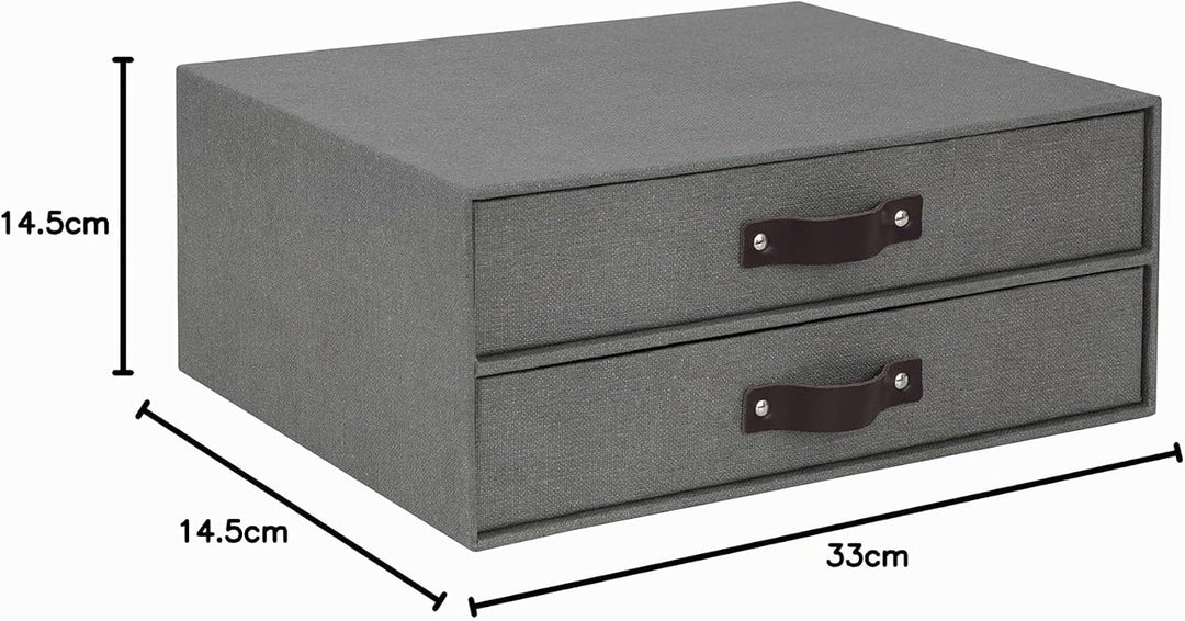 Bigso Box of Sweden Mini-Kommode für Dokumente und Büromaterial – Schreibtisch-Organizer mit 2 Schub