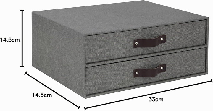 Bigso Box of Sweden Mini-Kommode für Dokumente und Büromaterial – Schreibtisch-Organizer mit 2 Schub
