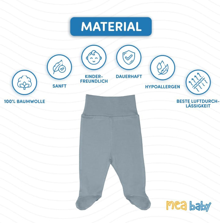 Unisex Baby Hose mit Fuss aus 100% Baumwolle im 5er Pack. Baby Stramplerhose mit Fuss. Babyhose mit