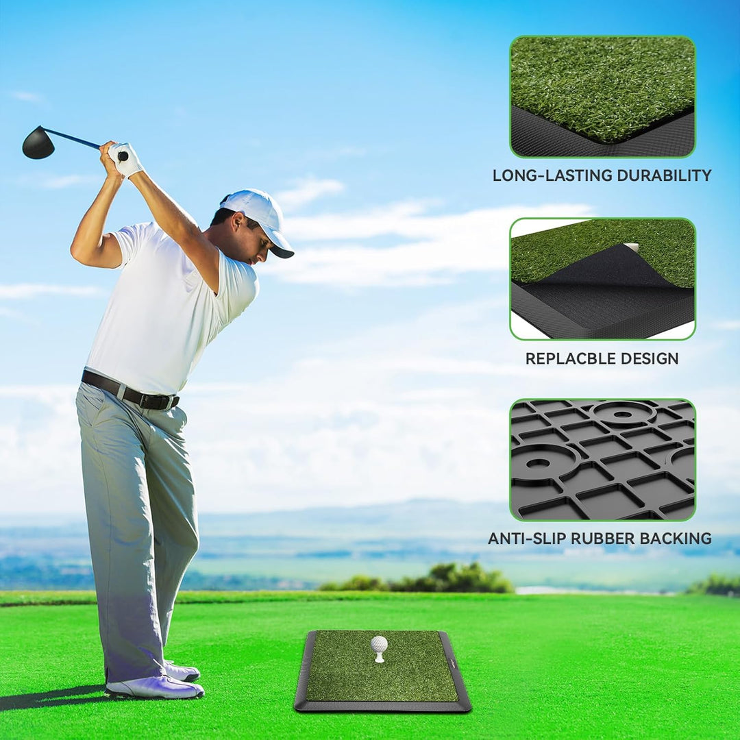 COSPORTIC Golfschlagmatte, Golf-Trainingsmatte für Schwungwege, Feedback/Erkennungsschläger, extra a