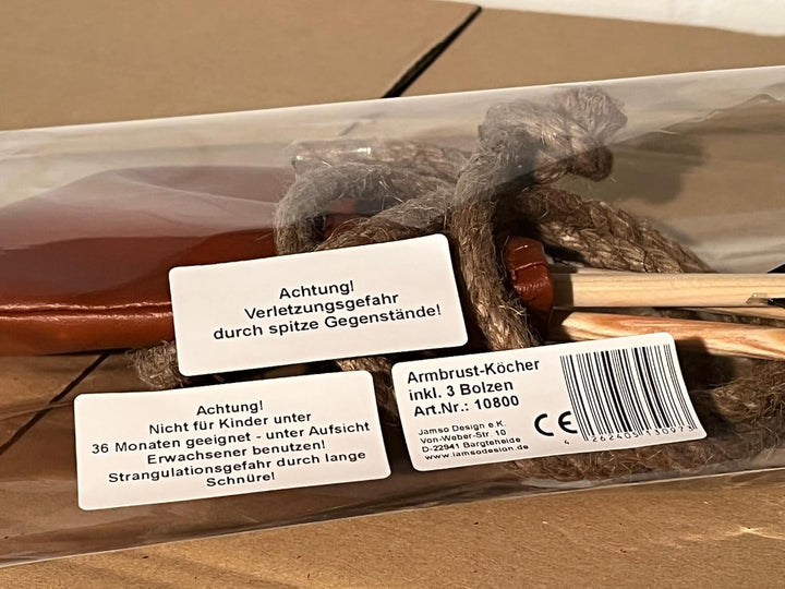 Köcher inkl. 3 Bolzen/Pfeile für Historische Armbrust, Utensilo, Aufbewahrung