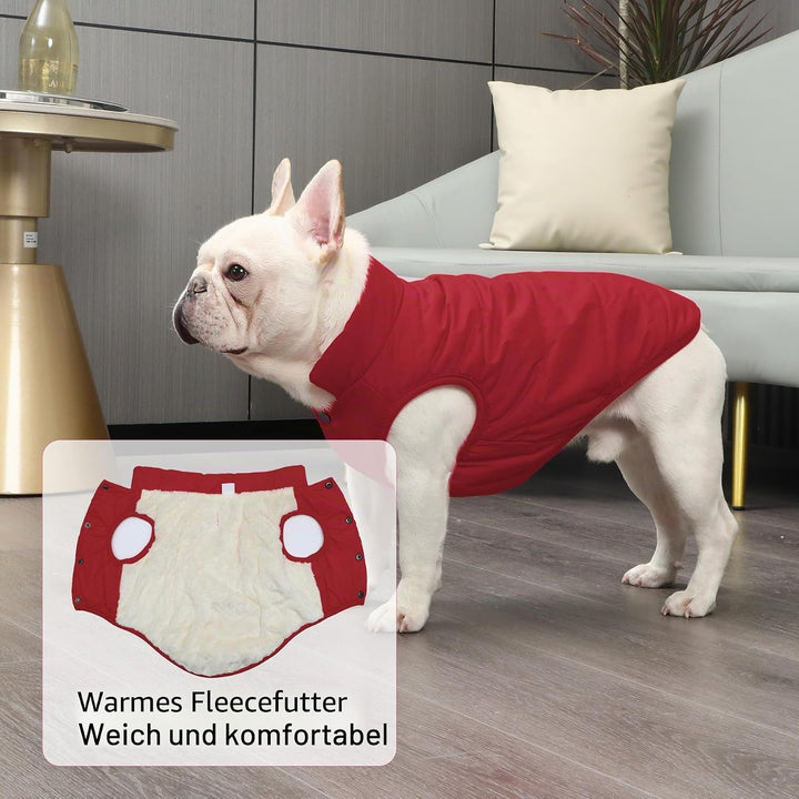 Mit Fleece gefütterte Hundejacke mit 2 Schichten von JoyDaog, sehr warm für den Winter und kaltes We