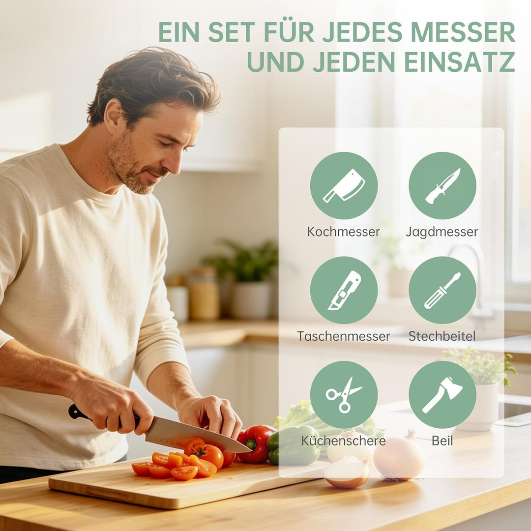 Schleifstein Set für Messer，whetstone mit 4 Körnung（400/1000 3000/8000）zum Schärfen von Messern，shar